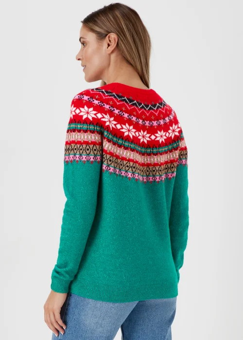 Green Christmas Fair Isle Jumper - XS Image 2