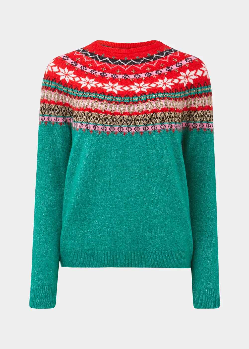 Green Christmas Fair Isle Jumper - XS Image 5