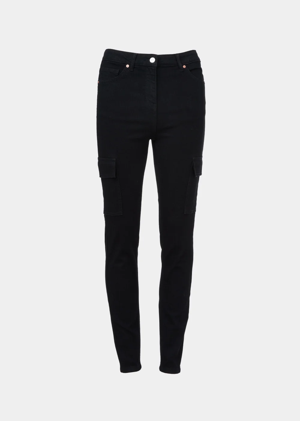 Black Cargo Skinny Jeans - 8/L29 Image 5