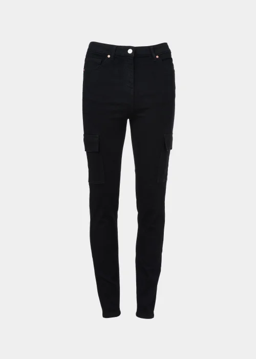 Black Cargo Skinny Jeans - 8/L29 Image 5