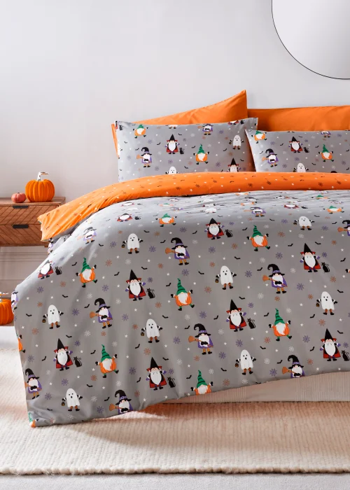 Grey Halloween Gonk Duvet Cover - Double Image 1