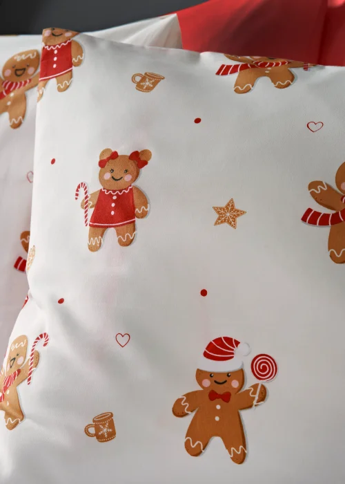 White & Red Gingerbread People Duvet Cover - Single Image 3