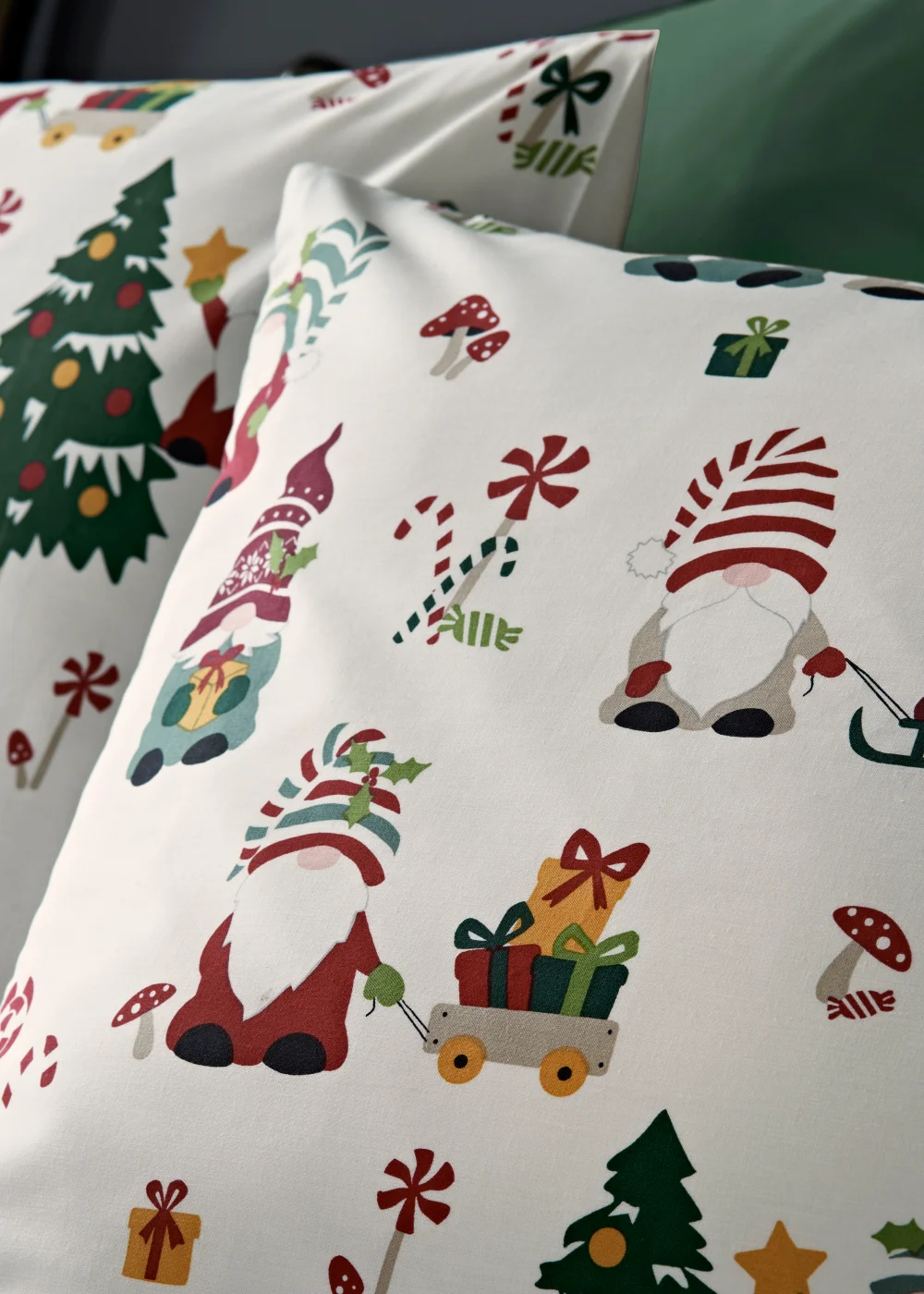 Cream Christmas Gonk Print Duvet Cover - Single Image 2