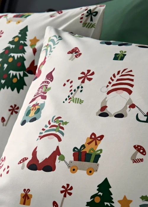 Cream Christmas Gonk Print Duvet Cover - Single Image 2