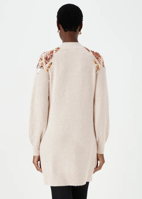 Oatmeal Sequin Yoke Tunic Dress - XS Image 2