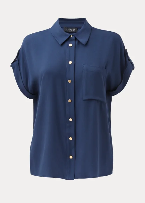Et Vous Navy Utility Shirt - Size 8 Image 5