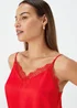 Et Vous Red Lace Trim Cami Top - Size 8 Image 3
