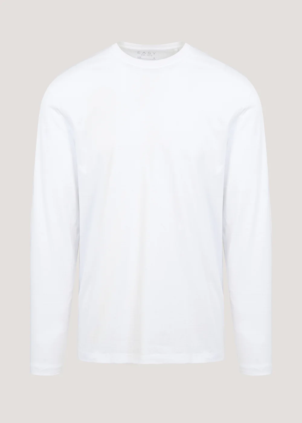 White Essential Crew Neck Long Sleeve T-Shirt - Small Image 5