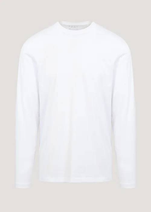 White Essential Crew Neck Long Sleeve T-Shirt - Small Image 5