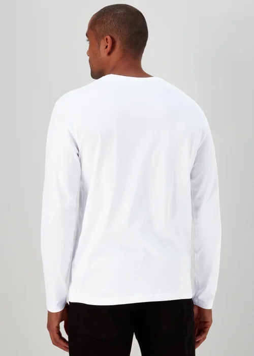 White Essential Crew Neck Long Sleeve T-Shirt - Small Image 2