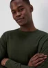 Khaki Essential Crew Neck Long Sleeve T-Shirt - Small Image 3