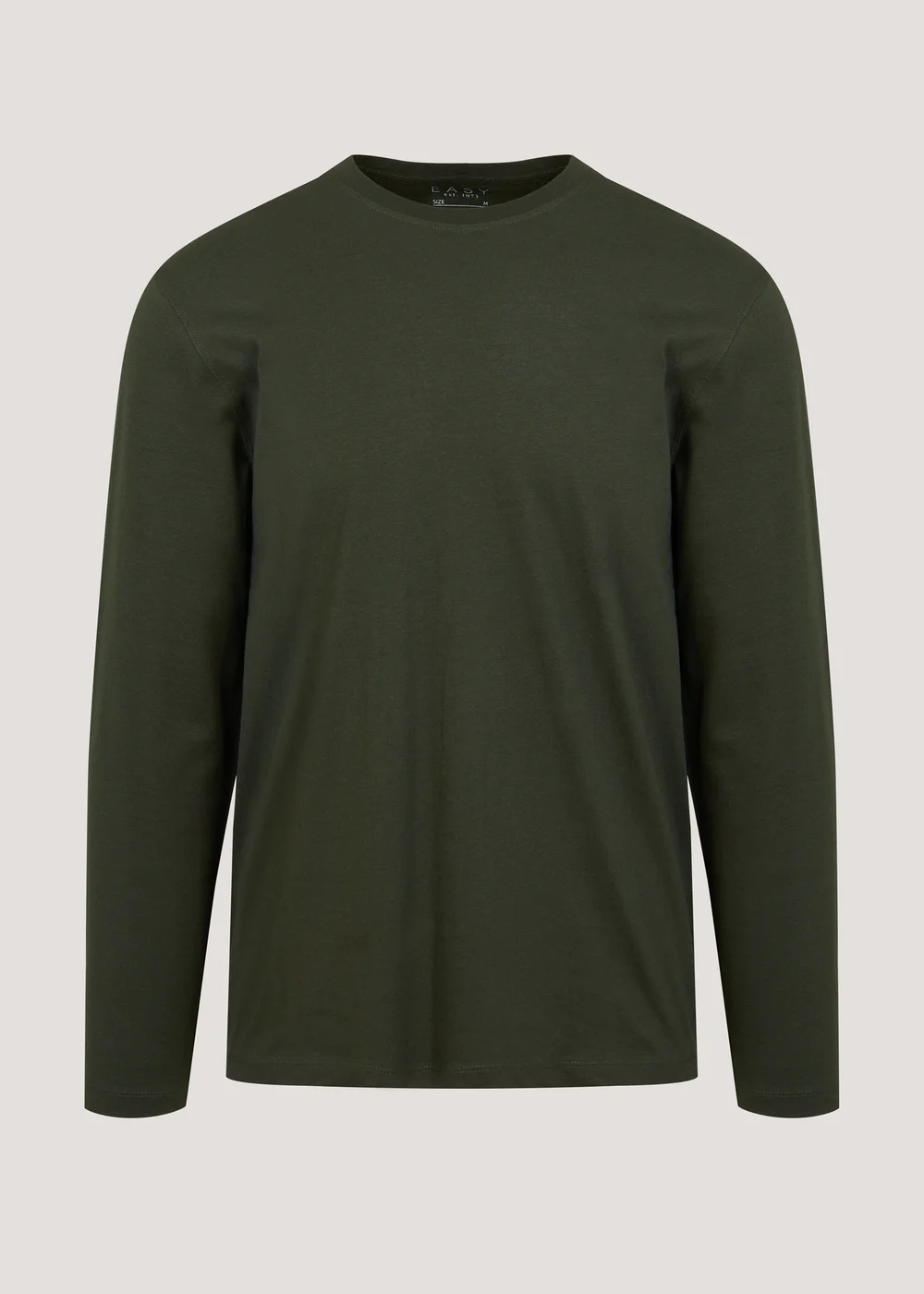 Khaki Essential Crew Neck Long Sleeve T-Shirt - Small Image 5