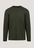 Khaki Essential Crew Neck Long Sleeve T-Shirt - Small Image 5