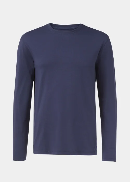 Navy Crew Neck Long Sleeve T-Shirt - Small Image 5