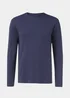 Navy Crew Neck Long Sleeve T-Shirt - Small Image 5