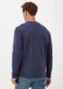 Navy Crew Neck Long Sleeve T-Shirt - Small Image 2