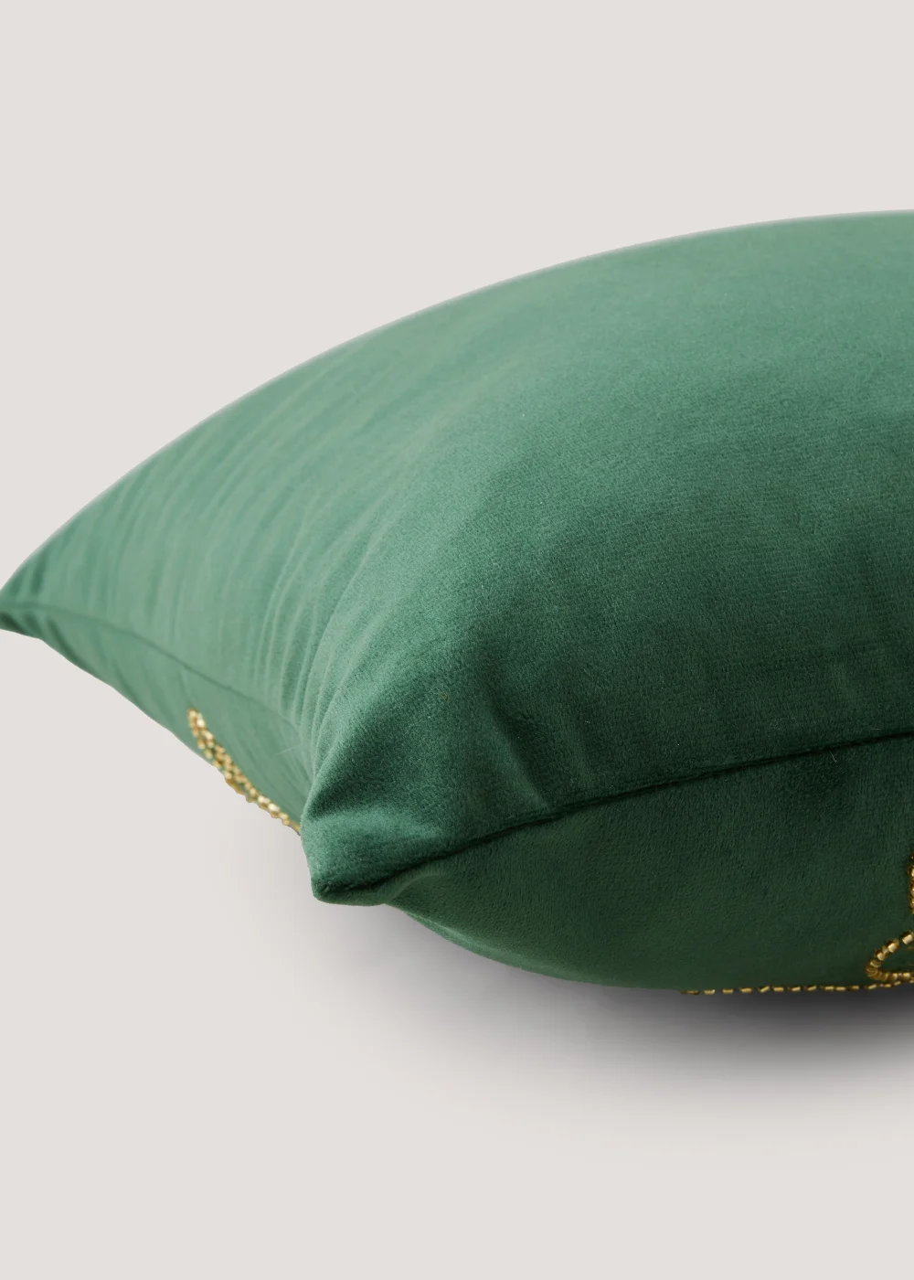 Green Snowflake Beaded Cushion (43cm x 43cm) Image 2