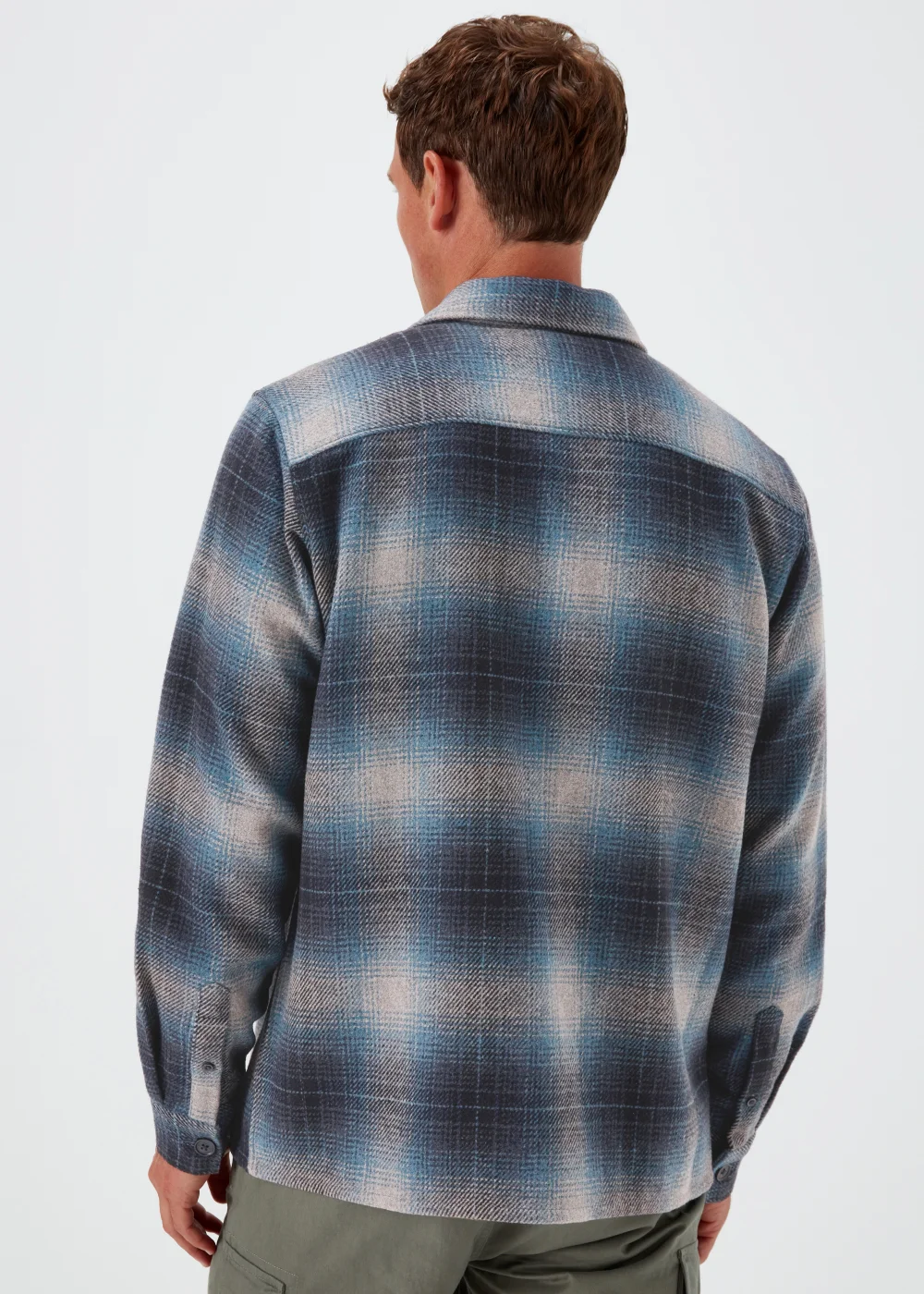 Blue Check Brushed Overshirt - S Image 2