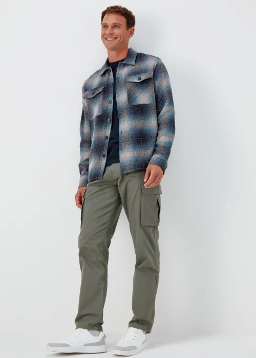 Blue Check Brushed Overshirt - S Image 4