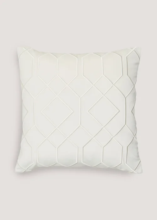 Cream Chunky Embroidery Cushion Image 1