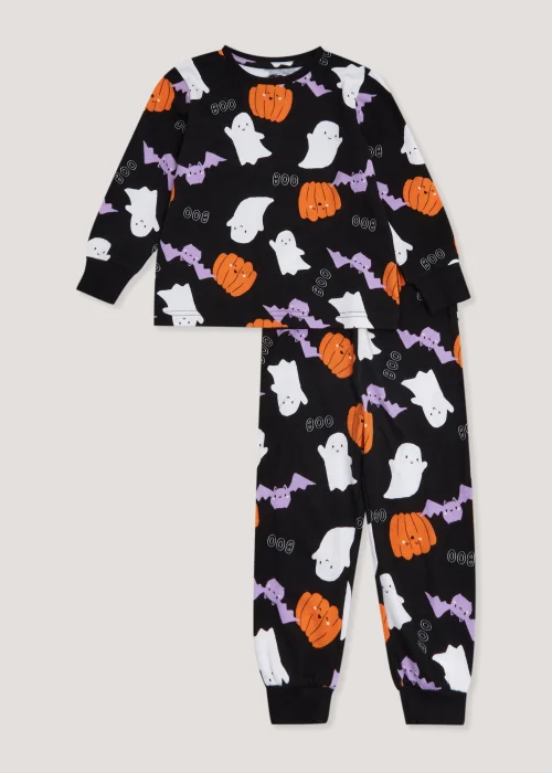 Kids Black Halloween Bat Print Pyjama Set (9mths-5yrs) - Age 18 - 23 Months Image 1