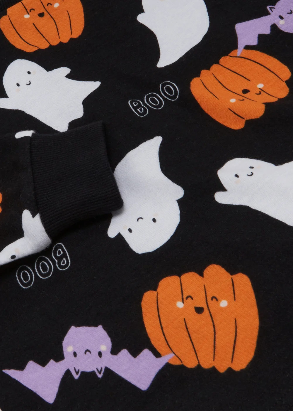 Kids Black Halloween Bat Print Pyjama Set (9mths-5yrs) - Age 18 - 23 Months Image 2