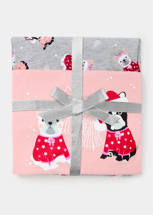 Pink Bulldog Print Jersey Pyjama Set - Extra small Image 4