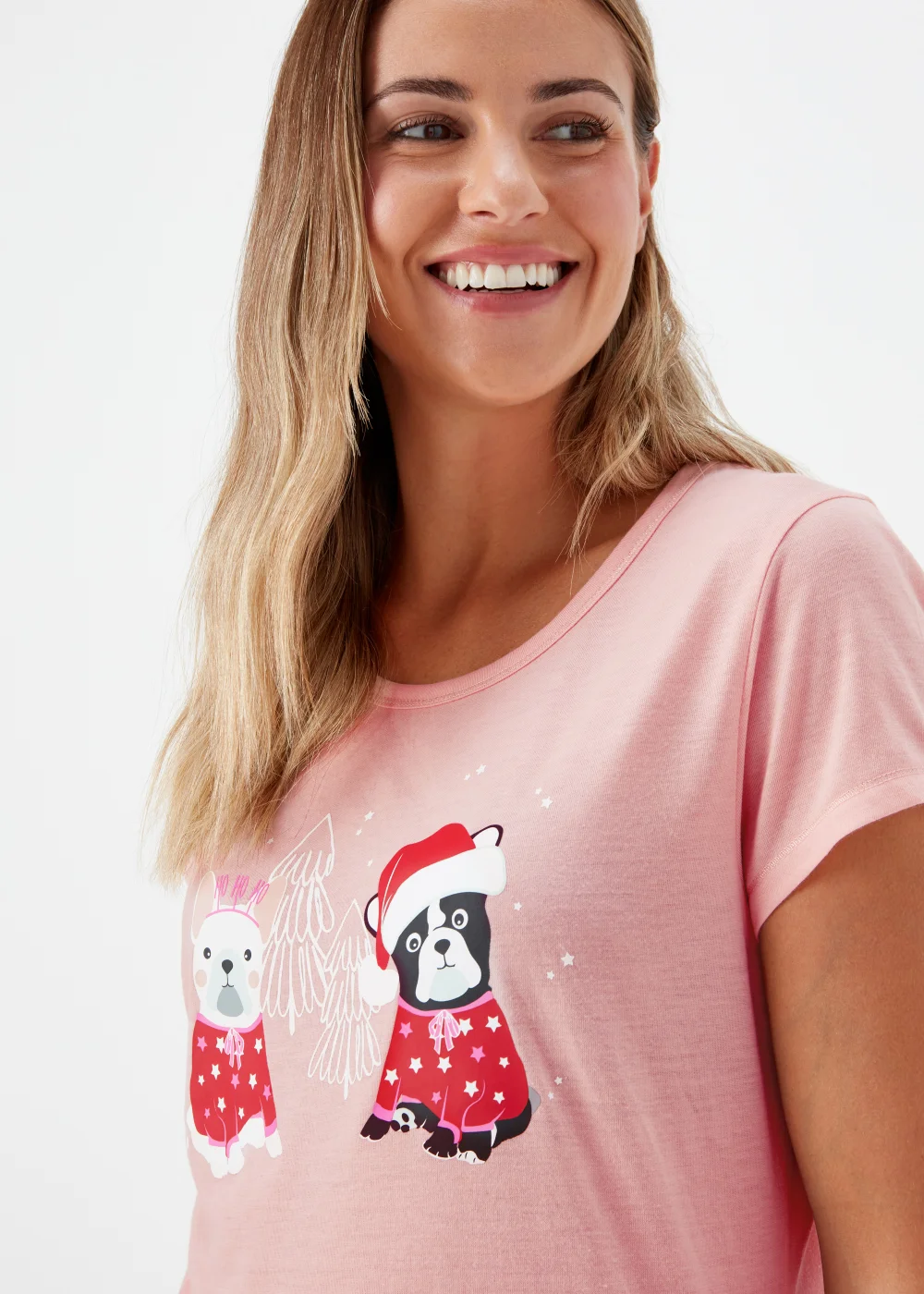 Pink Bulldog Print Jersey Pyjama Set - Extra small Image 3
