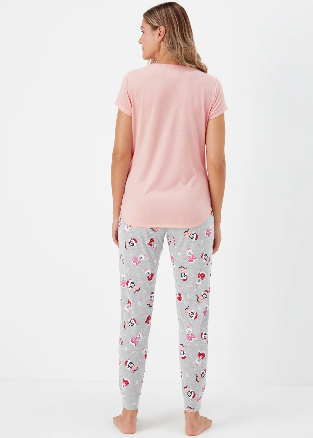 Pink Bulldog Print Jersey Pyjama Set - Extra small Image 2