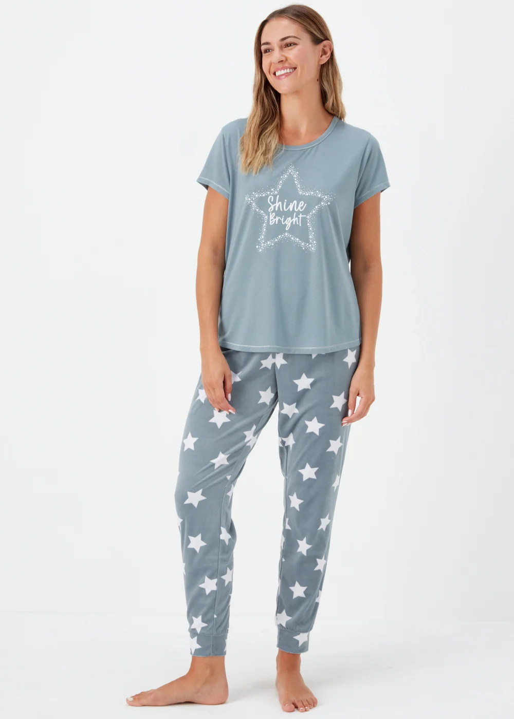 Aqua Shine Bright Fleece Pyjama Set - Extra small Image 1