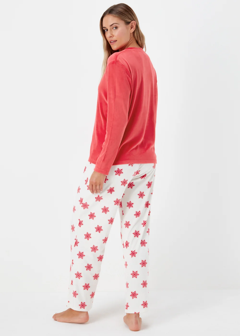 Red Snowflake Fleece Bundle Pyjama Set - Extra small Image 2