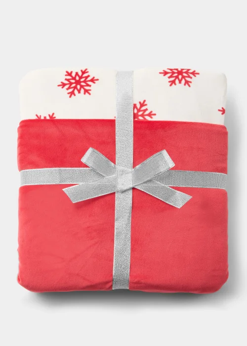 Red Snowflake Fleece Bundle Pyjama Set - Extra small Image 4