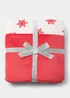 Red Snowflake Fleece Bundle Pyjama Set - Extra small Image 4