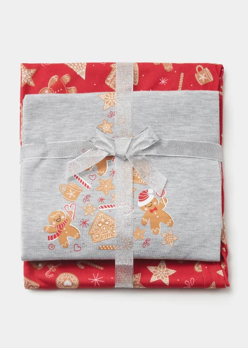 Grey & Red Gingerbread Christmas Pyjama Set - Extra small Image 4