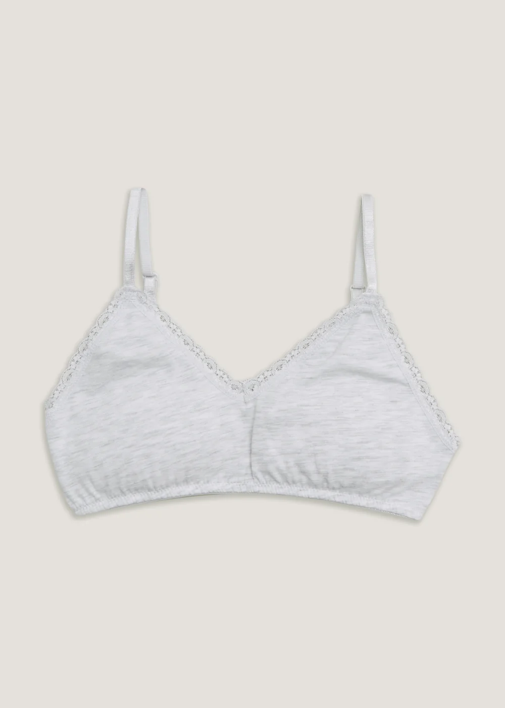 Grey Marl Padded Crop Top - Age 8 - 9 Years Image 1