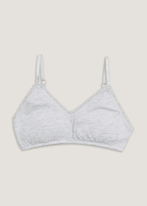 Grey Marl Padded Crop Top - Age 8 - 9 Years Image 1
