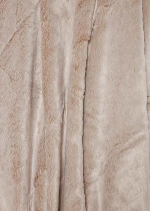 Beige Luxury Faux Fur Throw Image 2