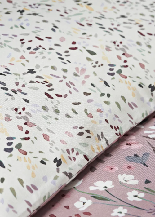Purple Watercolour Floral Duvet Set - Single Image 3