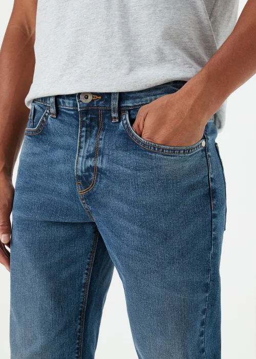 Mid Wash Straight Fit Jeans - 30 Waist Regular Image 3