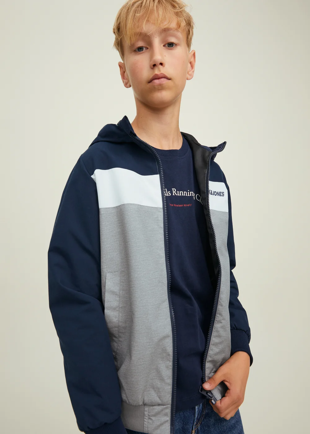 Jack & Jones Kids Navy Blocking Bomber Jacket (6-16yrs) - 6 Yrs Image 3
