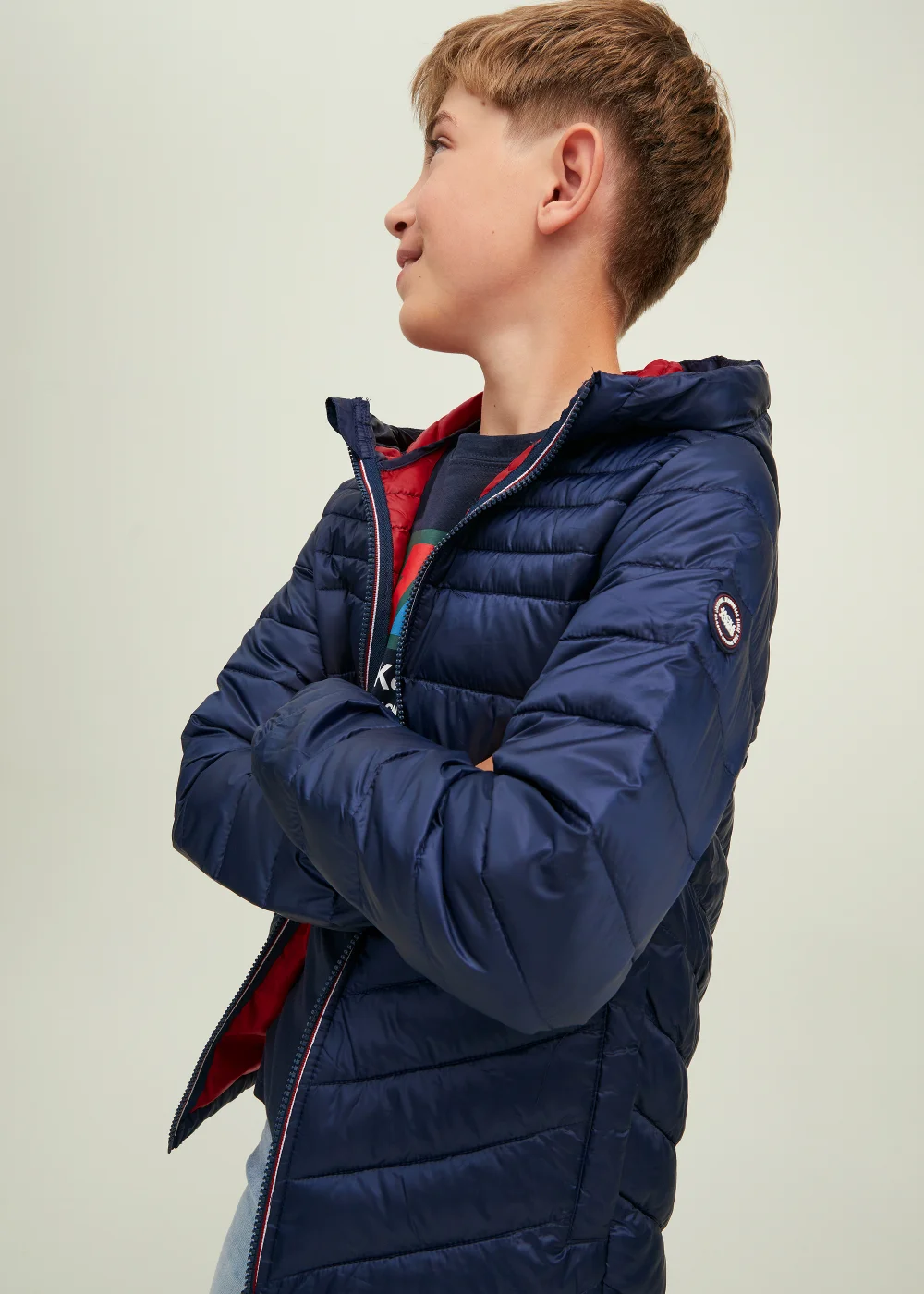 Jack & Jones Junior Navy Hooded Puffer Jacket (6-16yrs) - Age 8 Years Image 3