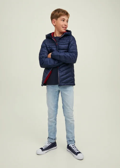 Jack & Jones Junior Navy Hooded Puffer Jacket (6-16yrs) - Age 8 Years Image 1