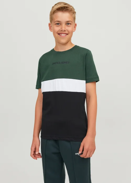 Jack & Jones Junior Green Blocking T-Shirt (6-16yrs) - Age 12 Years Image 1