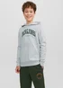 Jack & Jones Junior Grey Print Logo Hoodie (6-16yrs) - Age 6 Years Image 1