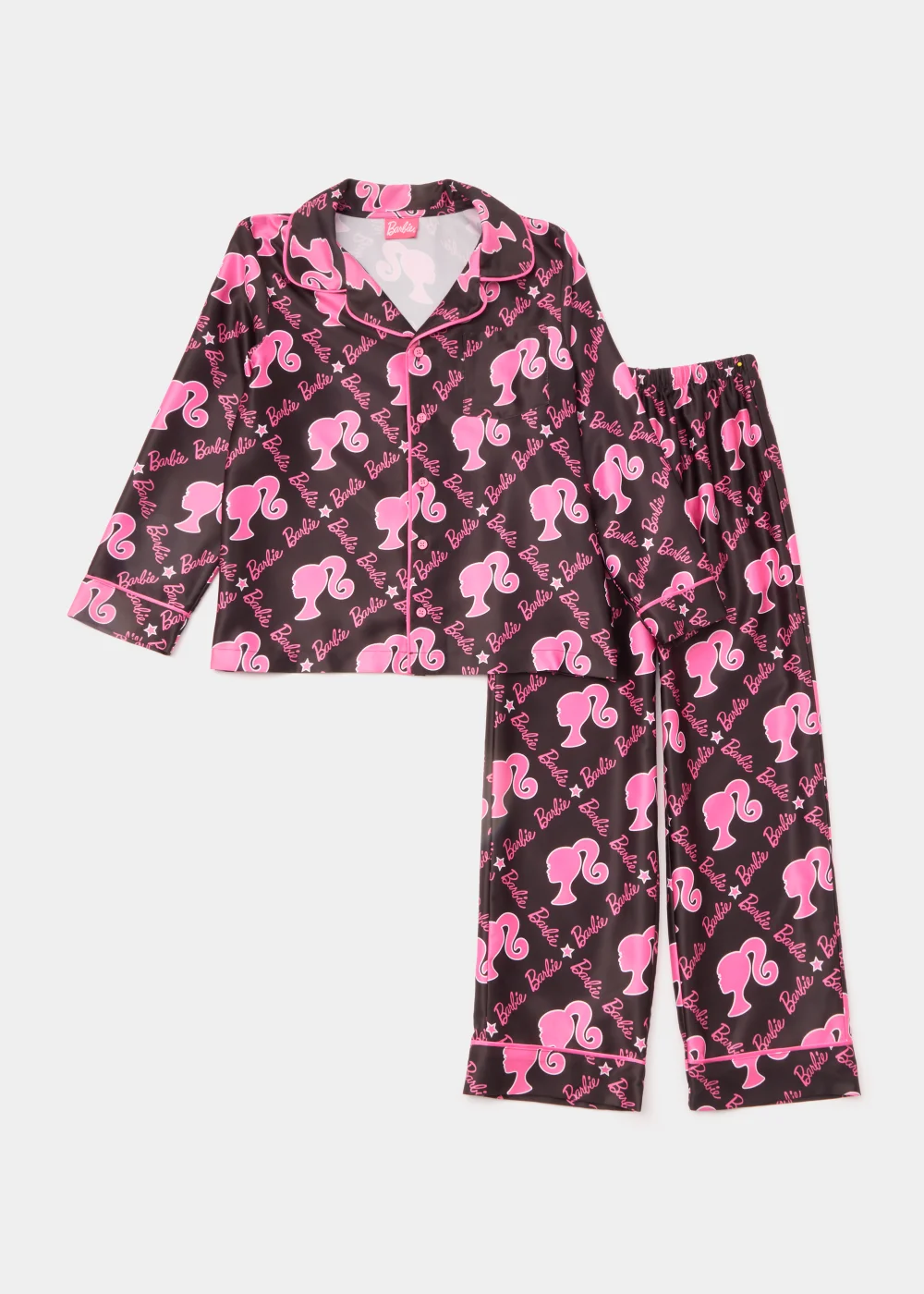 Kids Pink Barbie Satin Pyjama Set (4-13yrs) - Age 4 Years Image 1
