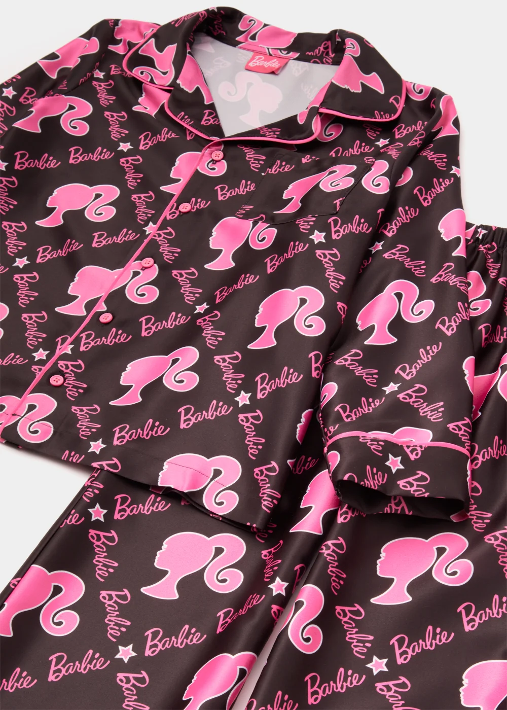 Kids Pink Barbie Satin Pyjama Set (4-13yrs) - Age 4 Years Image 2