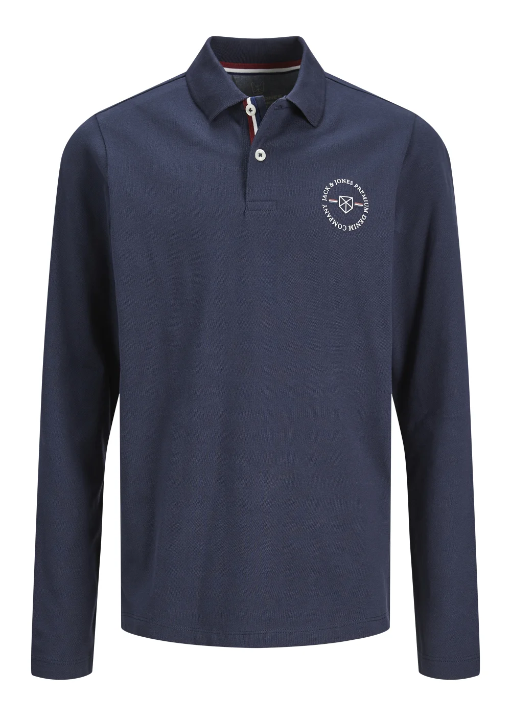 Jack & Jones Junior Blushfield Navy Long Sleeve Polo Shirt (6-16yrs) - Age 6 Years Image 1