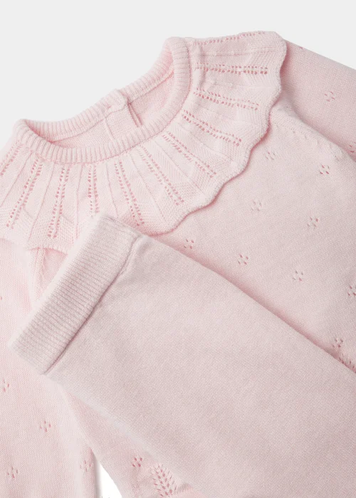 Baby 2 Piece Pink Layette Knitted Set (Newborn-12mths) - 0-3 months Image 2