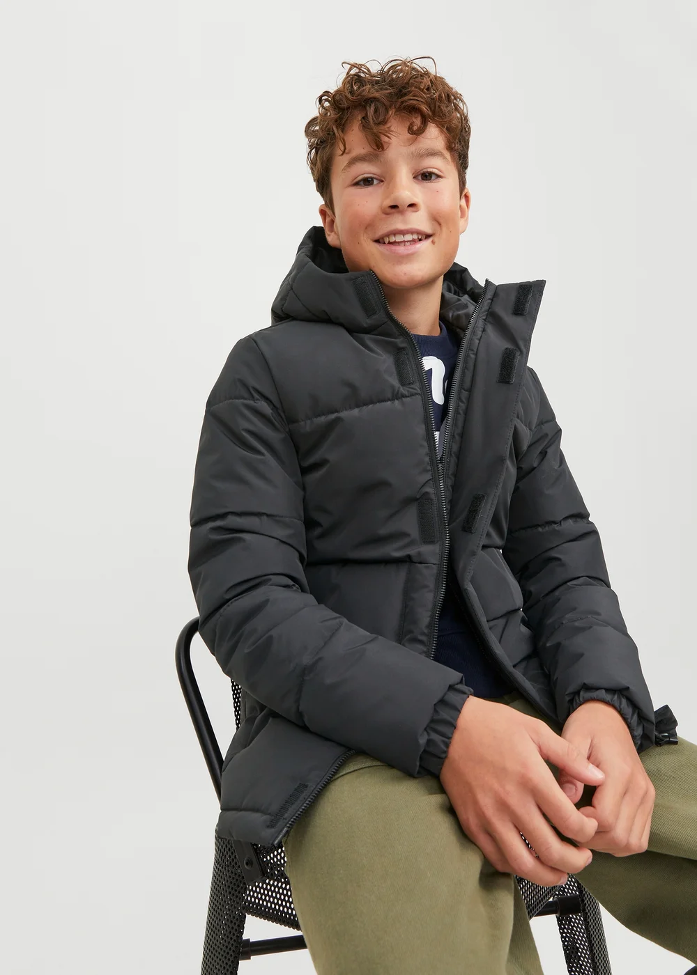 Jack & Jones Junior Black Puffer Jacket (6-16yrs) - Age 6 Years Image 7