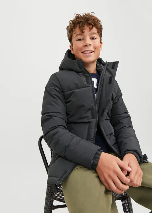 Jack & Jones Junior Black Puffer Jacket (6-16yrs) - Age 6 Years Image 7